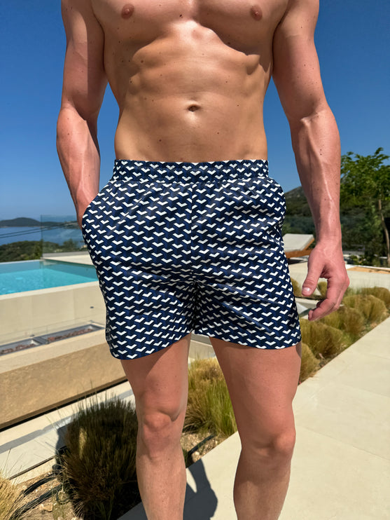 Geometric swim - Deep Blue - full set + swim bag