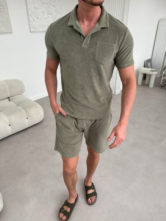 Terry Towelling - Twin Set - Khaki