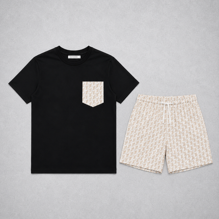 Geometric swim - beige - full set + swim bag