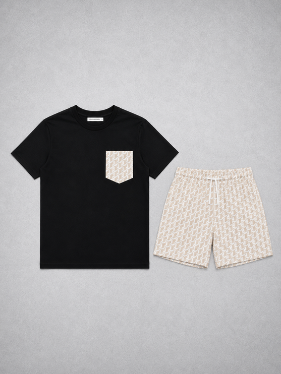 Geometric swim - beige - full set + swim bag - last restock