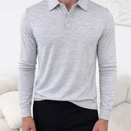 Textured Polo Shirt - Pearl Grey (restocked)