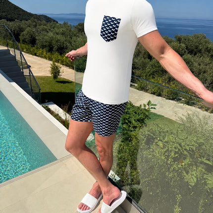 Geometric swim - Deep Blue - full set + swim bag