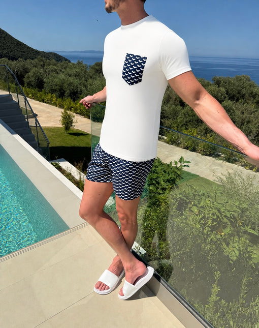 Geometric swim - Deep Blue - full set + swim bag