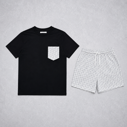 Geometric swim - white/grey - full set + swim bag