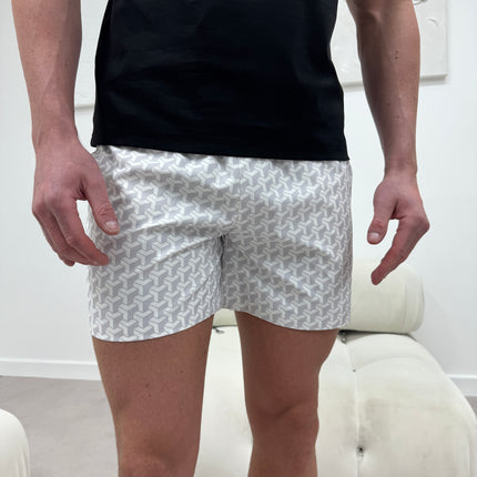 Geometric swim - white/grey - full set + swim bag