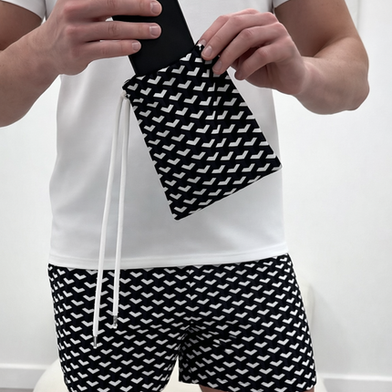 Geometric swim - white/black - full set + swim bag