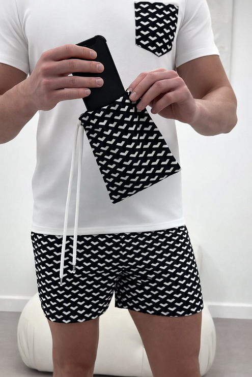 Geometric swim - white/black - full set - pre-sale