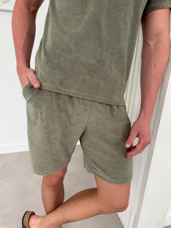 Terry Towelling - Twin Set - Khaki