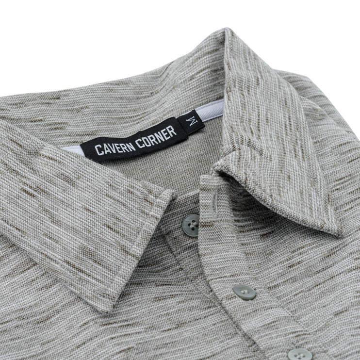 Textured Polo Shirt - Pebble Grey (restocked)