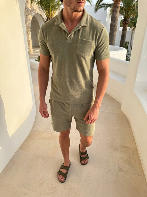 Terry Towelling - Twin Set - Khaki