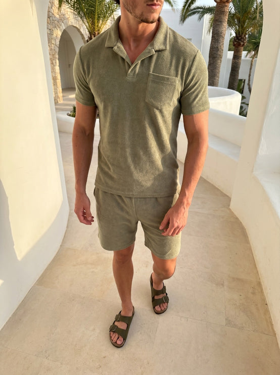 Terry Towelling - Twin Set - Khaki