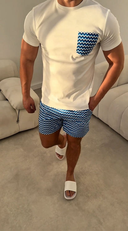 Chevrón - minimal - blue/white - full set