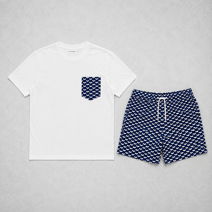 Geometric swim - Deep Blue - full set + swim bag