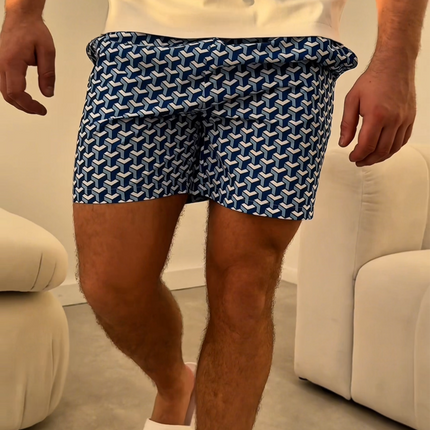 Geometric swim - blue/white - full set