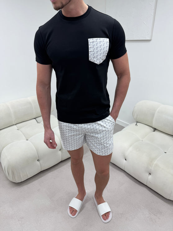 Geometric swim - white/grey - full set - pre-sale + swim bag