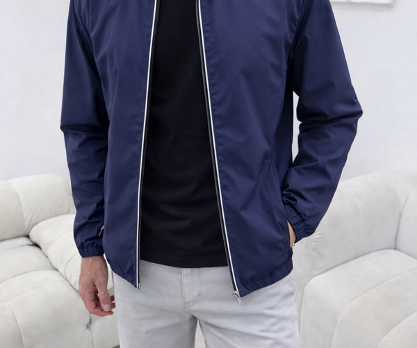 Monochrome Windbreaker (lightweight) - Navy – CAVERN CORNER