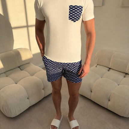 Geometric swim - Deep Blue - full set + swim bag
