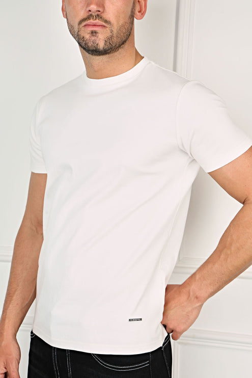 Brand mercerised t-shirt - White