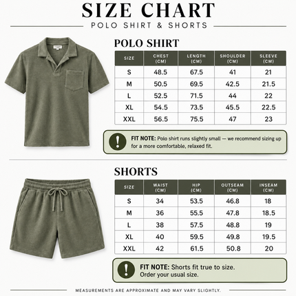 Terry Towelling - Twin Set - Khaki