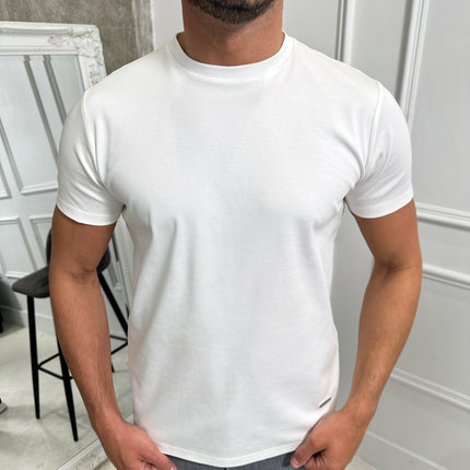 Brand mercerised t-shirt - White