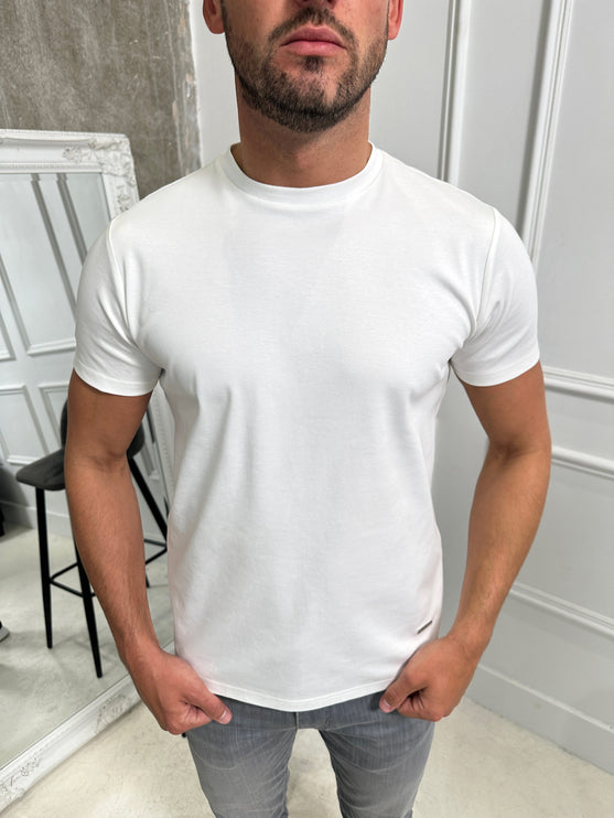 Brand mercerised t-shirt - White