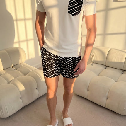 Geometric swim - white/black - full set + swim bag