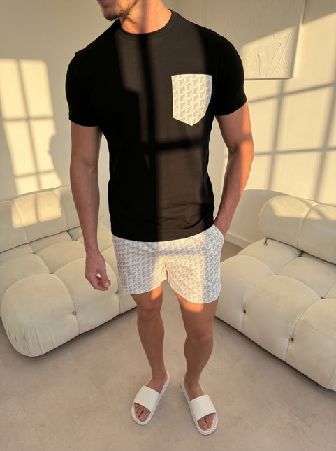 Geometric swim - white/grey - full set + swim bag - pre-sale