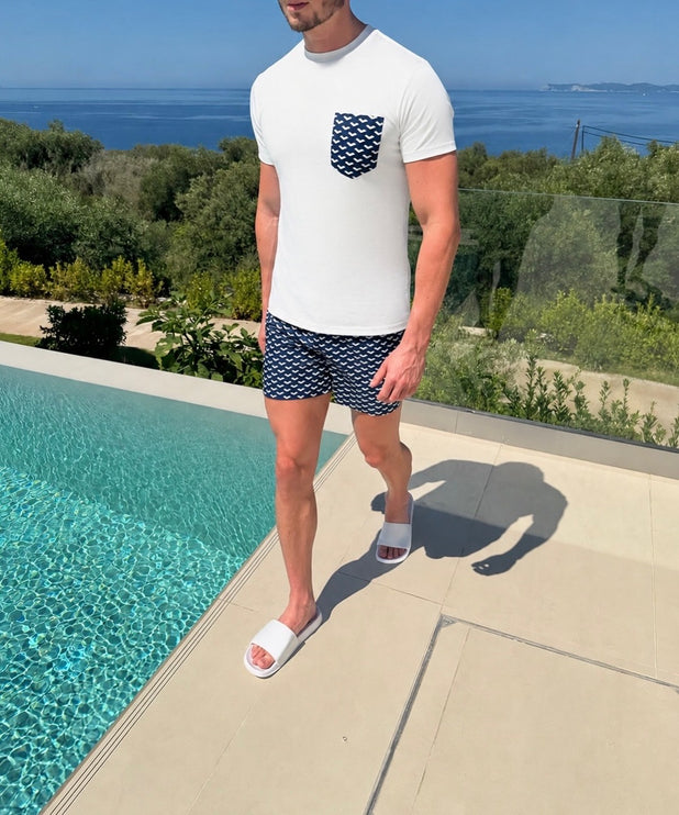 Geometric swim - Deep Blue - full set + swim bag