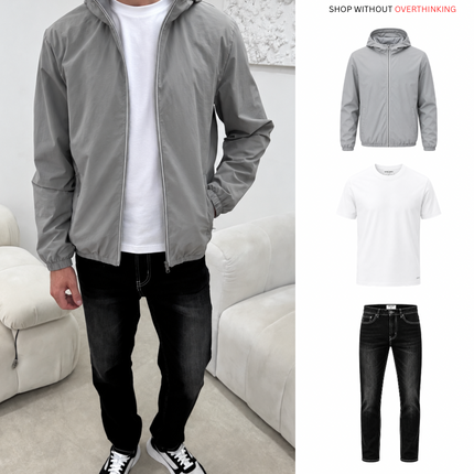 Monochrome Windbreaker - Grey