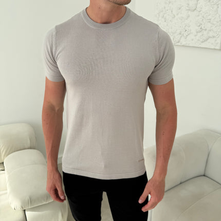 Silk Knitted T-shirt - Grey