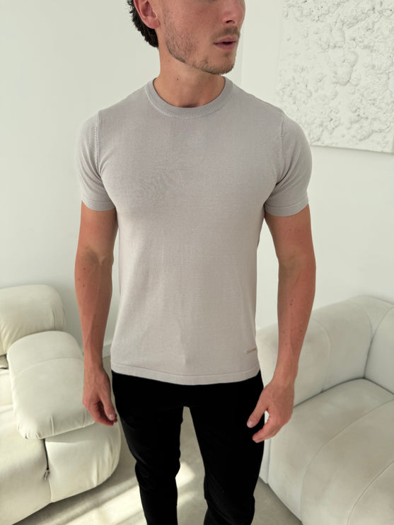 Silk Knitted T-shirt - Grey