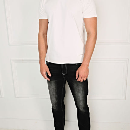 Brand mercerised t-shirt - White