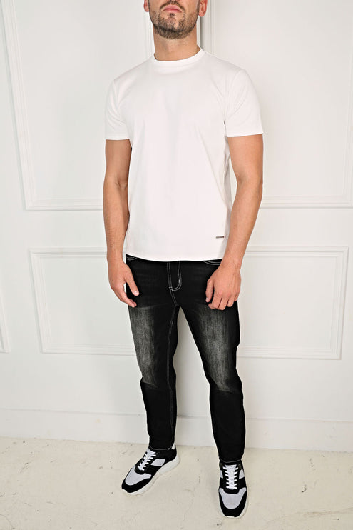 Brand mercerised t-shirt - White