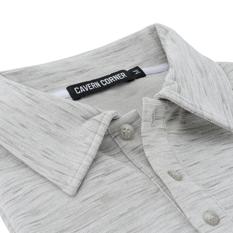 Textured Polo Shirt - Pearl Grey (restocked)
