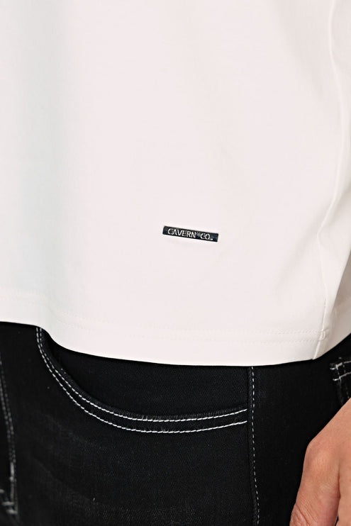 Brand mercerised t-shirt - White