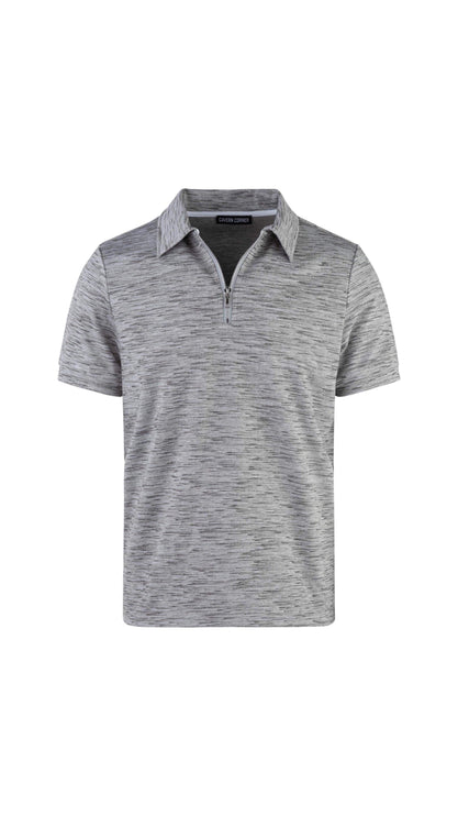 Textured Polo Shirt - Pebble Grey