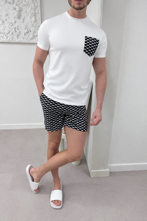 Geometric swim - white/black - full set - pre-sale