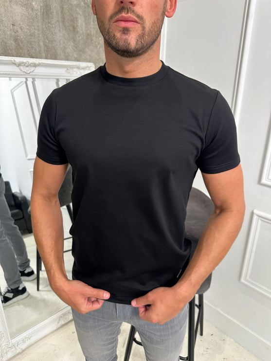 Brand Mercerised t-shirt - black