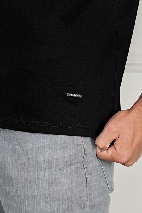 Brand Mercerised t-shirt - black