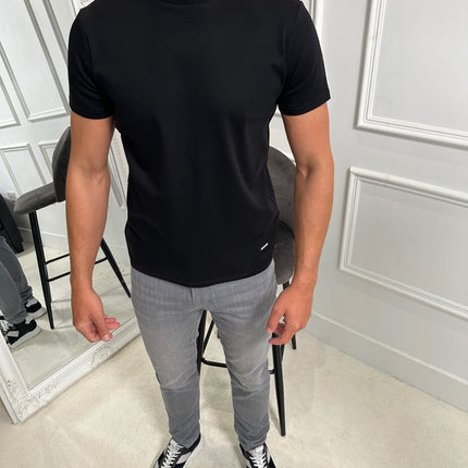 Brand Mercerised t-shirt - black