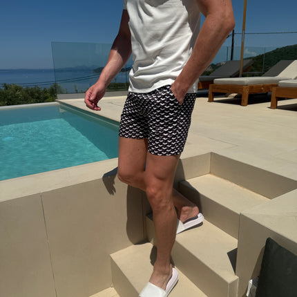 Geometric swim - white/black - full set + swim bag